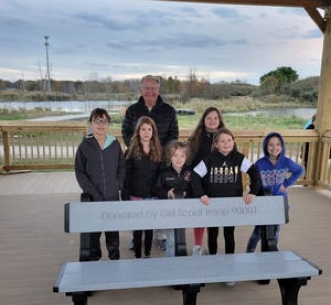 Rittman Girl Scout troop’s caps collection project spurs recycled bench effort