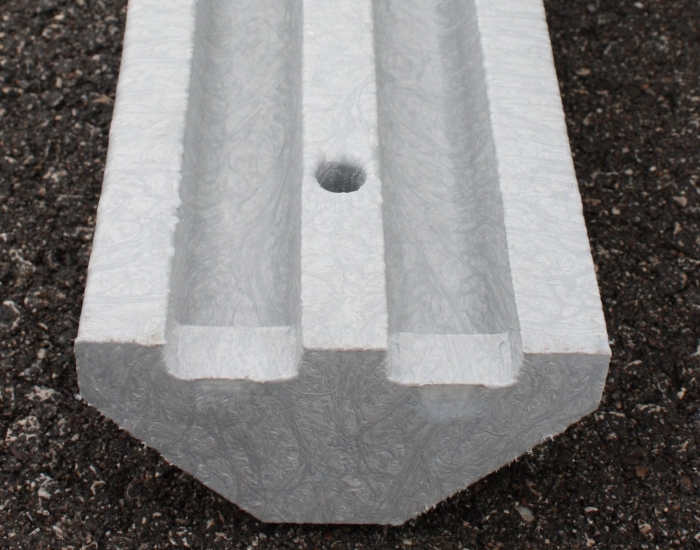 Compact 6’ Parking Block w/Channels - Gray