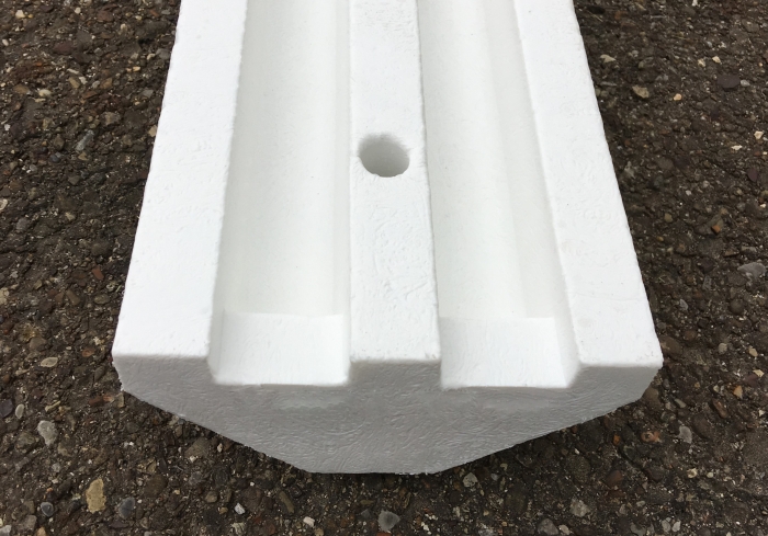 Compact 6’ Parking Block w/Channels - White