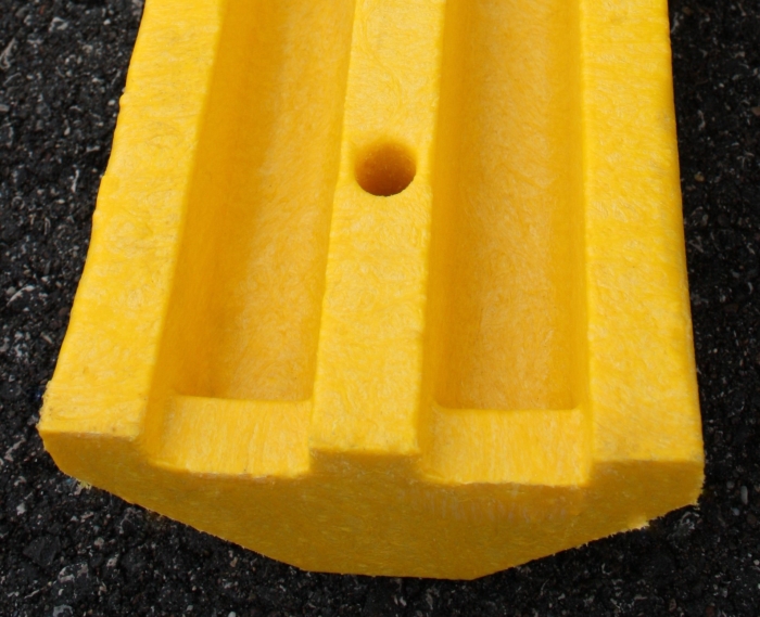 Compact 6’ Parking Block w/Channels - Yellow